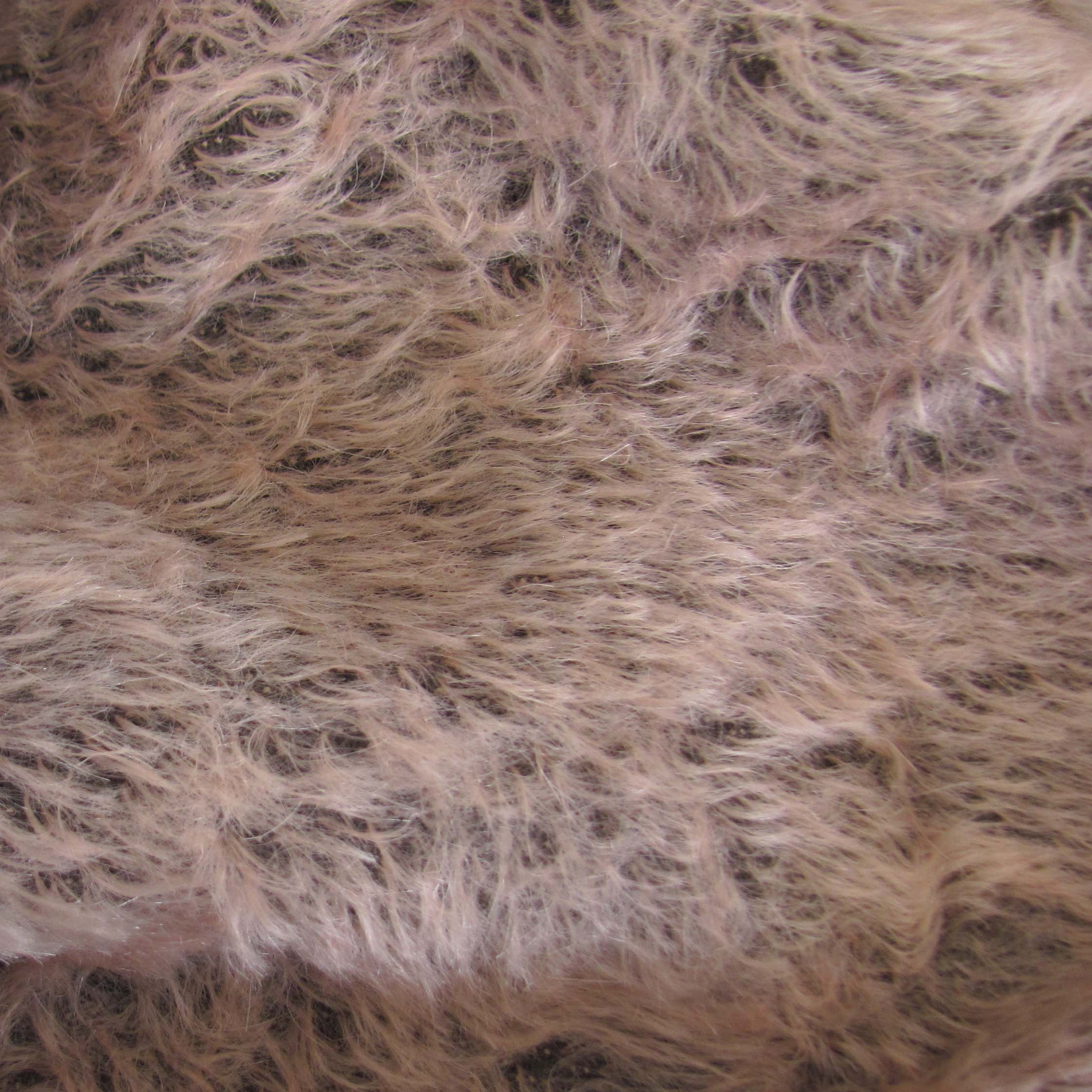 1/4 yd 300S/C Antq Pink Dark Back INTERCAL 1/2" Ultra-Sparse Curly Mohair Fabric 