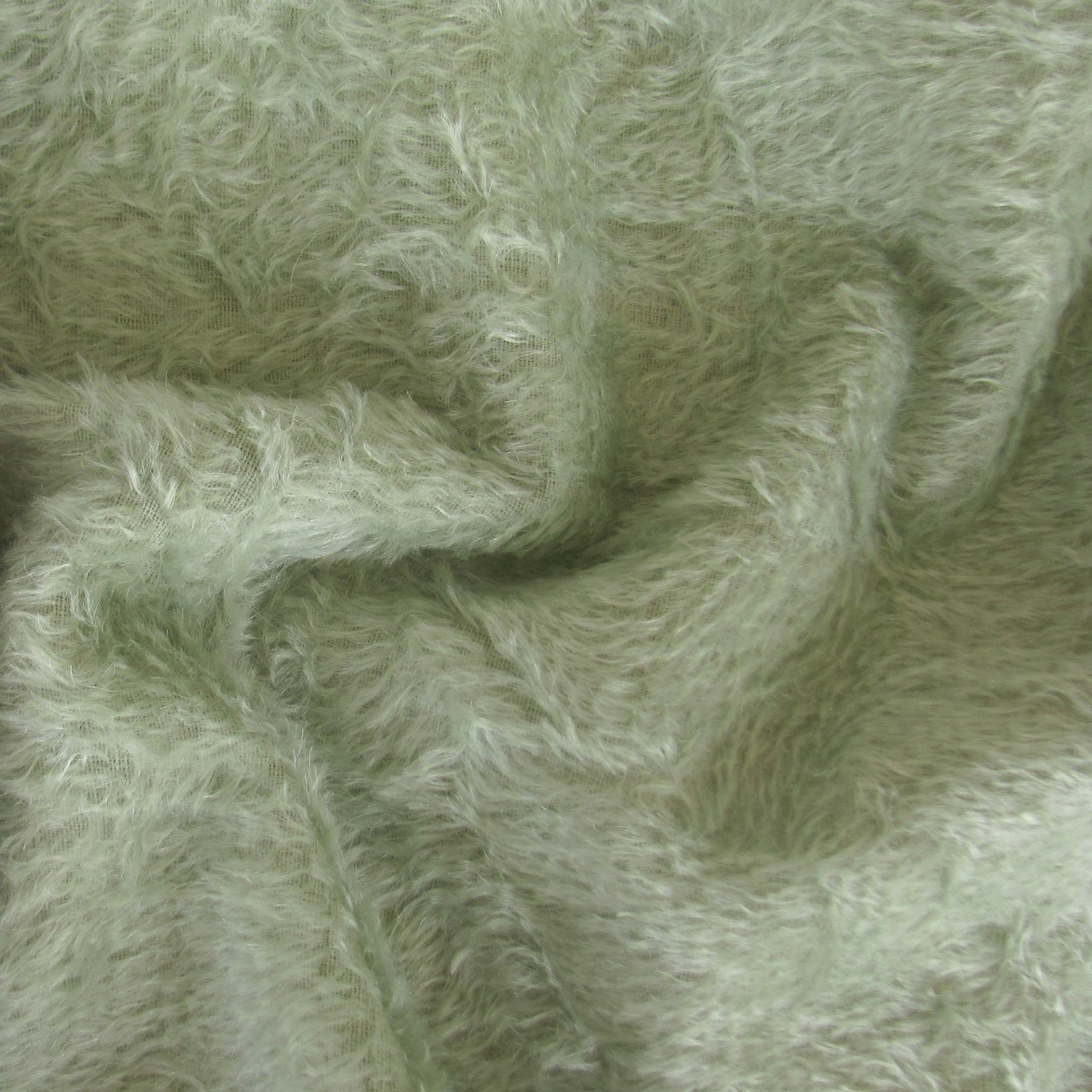 1/4 yd 300S/C Mint INTERCAL 1/2" Ultra-Sparse Curly S-Finish Mohair Fur Fabric 