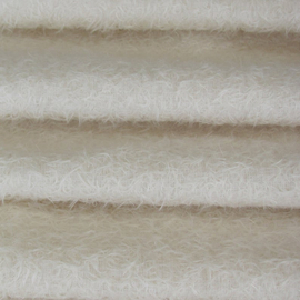 1/4 yd 325S/CM White INTERCAL 5/8" Semi-Sparse Curly Matted German Mohair Fabric 