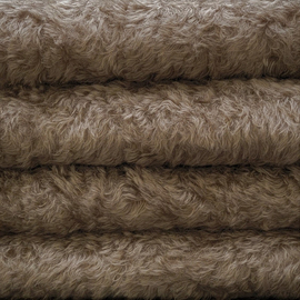 1/6 yd 785S/C Oyster w/ Dk Bk INTERCAL 3/4" Med Dense Curly German Mohair Fabric 